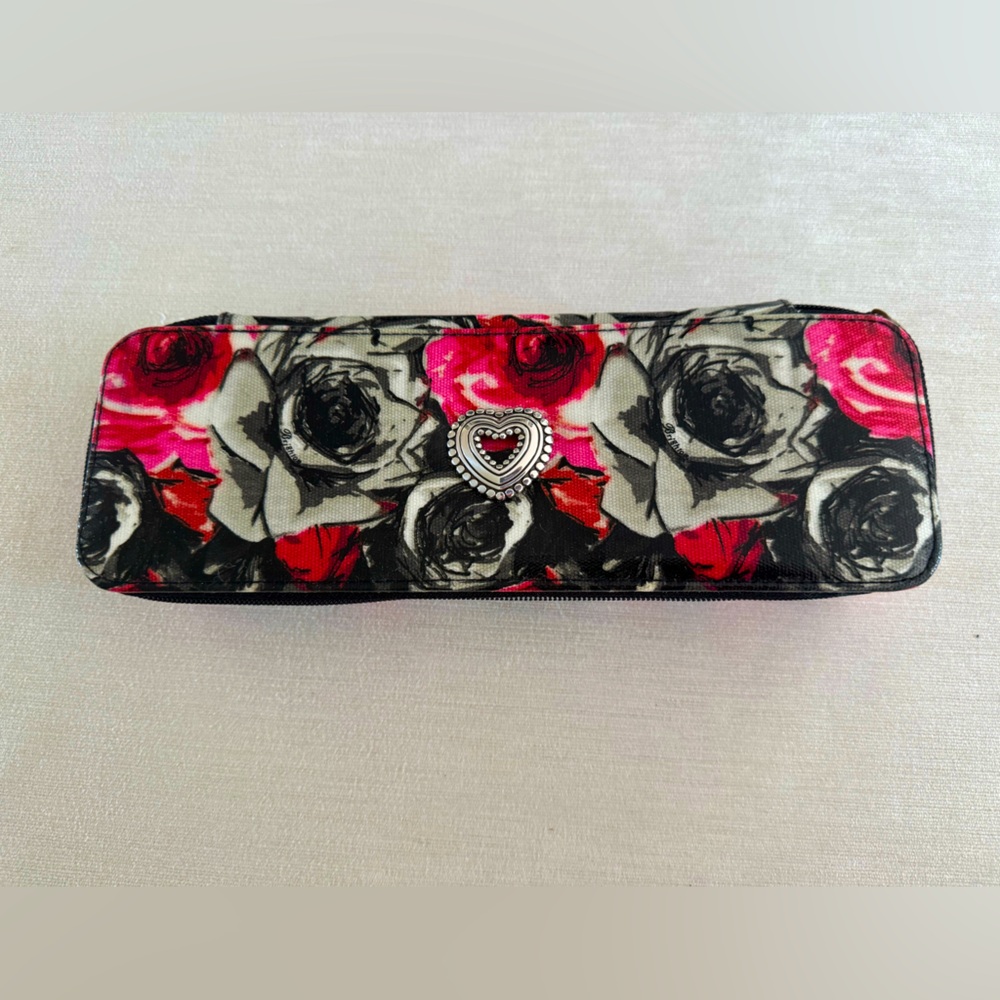 BRIGHTON Madison floral coated canvas, zip jewelry box. NWT